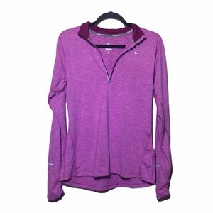 Nike pink running half zip long sleeve pullover